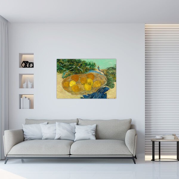Tablou - Vincent van Gogh, Still Life of Oranges and Lemons with Blue Gloves, reproducere (90x60 cm)