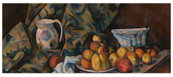 Tablou - Paul Cézanne, Still Life with Apples and Peaches, reproducere (120x50 cm)