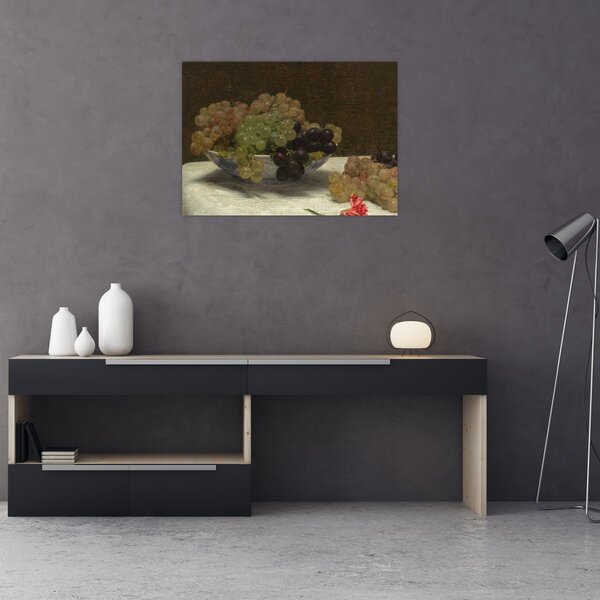Tablou - Henri Fantin-Latour, Still Life with Grapes and a Carnation, reproducere (70x50 cm)