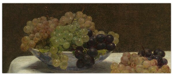 Tablou - Henri Fantin-Latour, Still Life with Grapes and a Carnation, reproducere (120x50 cm)