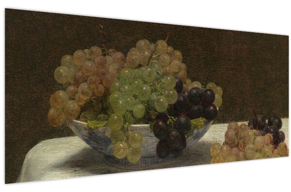 Tablou - Henri Fantin-Latour, Still Life with Grapes and a Carnation, reproducere (120x50 cm)