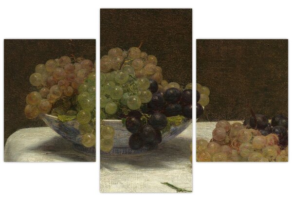 Tablou - Henri Fantin-Latour, Still Life with Grapes and a Carnation, reproducere (90x60 cm)