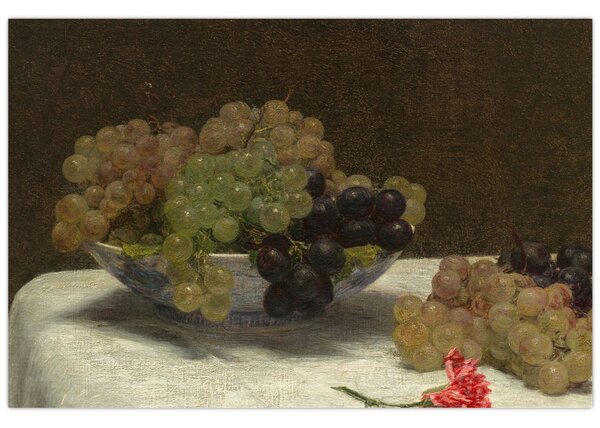 Tablou - Henri Fantin-Latour, Still Life with Grapes and a Carnation, reproducere (90x60 cm)