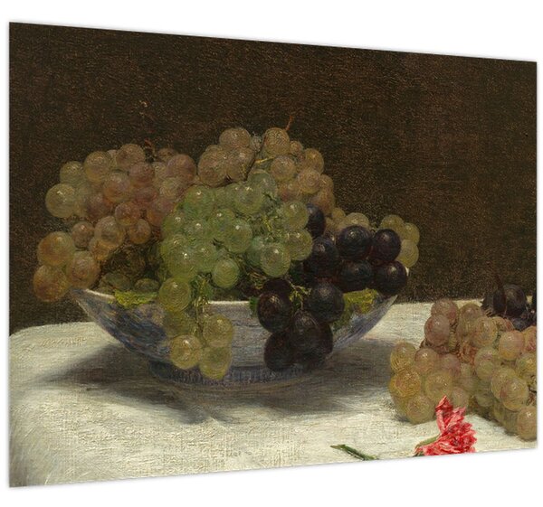 Tablou - Henri Fantin-Latour, Still Life with Grapes and a Carnation, reproducere (70x50 cm)