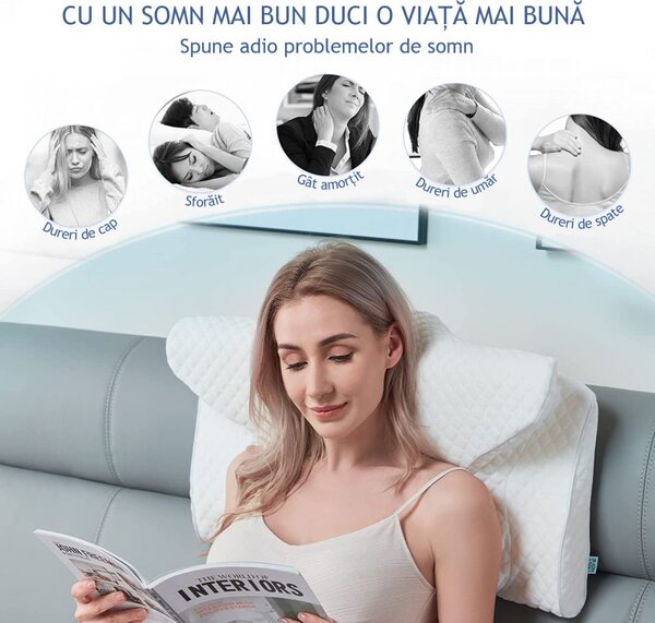Perna cervicala ortopedica CERVI-SAN Memory Plus, doua inaltimi si sup