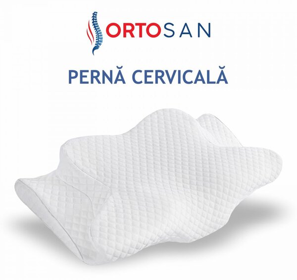 Perna cervicala ortopedica CERVI-SAN Memory Plus, doua inaltimi si sup