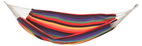 Outsunny Hamac din Bumbac și Poliester, Multicolor, Ideal pentru Relaxare în Grădină sau pe Terasă, 2x1.5 m | Aosom Romania