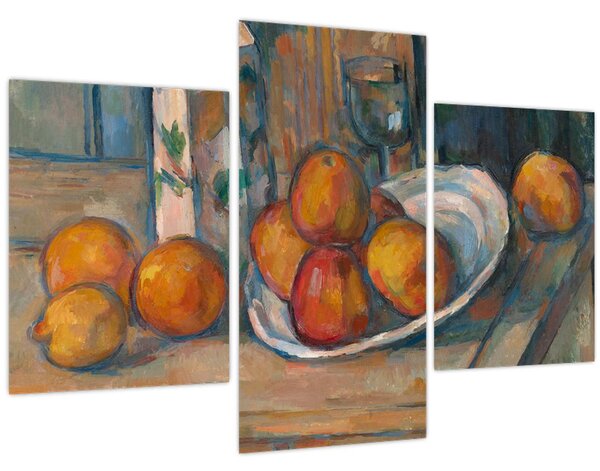 Tablou - Paul Cézanne, Still Life with Milk Jug and Fruit, reproducere (90x60 cm)