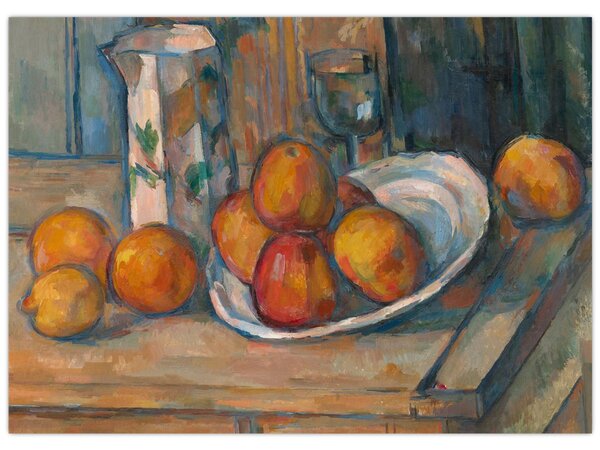Tablou - Paul Cézanne, Still Life with Milk Jug and Fruit, reproducere (70x50 cm)