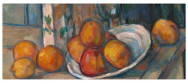 Tablou - Paul Cézanne, Still Life with Milk Jug and Fruit, reproducere (120x50 cm)