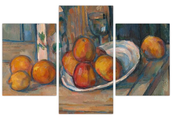 Tablou - Paul Cézanne, Still Life with Milk Jug and Fruit, reproducere (90x60 cm)