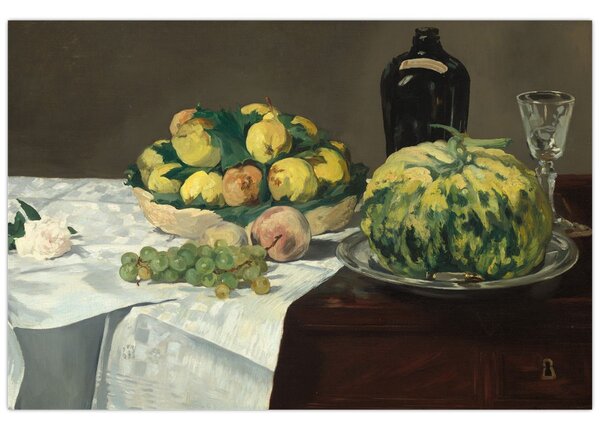 Tablou - Edouard Manet, Still Life with Melon and Peaches, reproducere (90x60 cm)