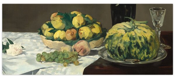 Tablou - Edouard Manet, Still Life with Melon and Peaches, reproducere (120x50 cm)