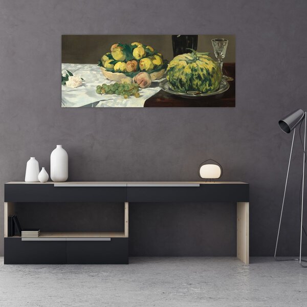 Tablou - Edouard Manet, Still Life with Melon and Peaches, reproducere (120x50 cm)