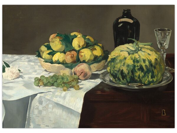 Tablou - Edouard Manet, Still Life with Melon and Peaches, reproducere (70x50 cm)