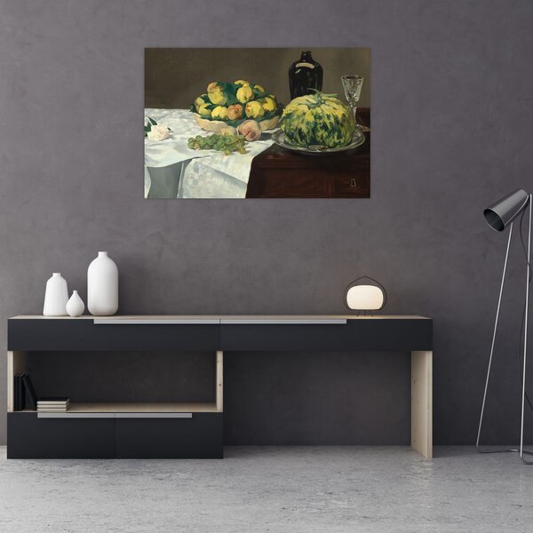 Tablou - Edouard Manet, Still Life with Melon and Peaches, reproducere (90x60 cm)
