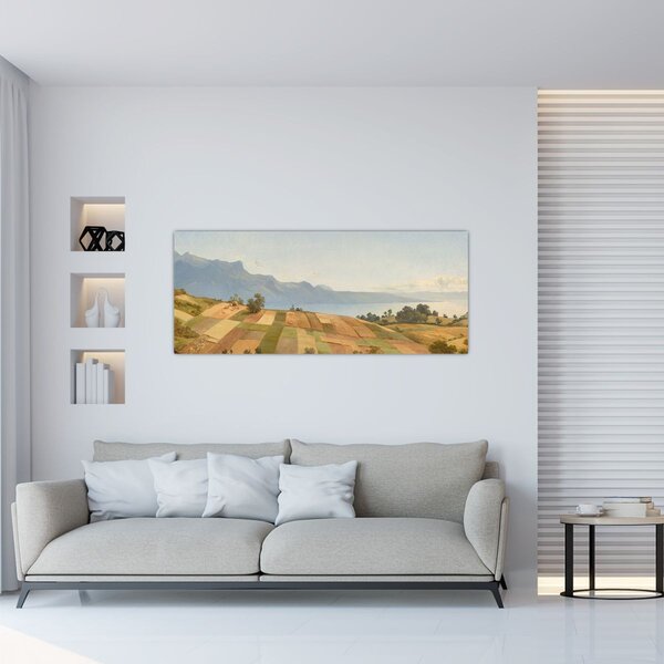 Tablou - Alexandre Calame, Swiss Landscape, reproducere (120x50 cm)