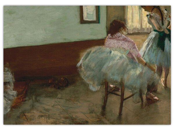 Tablou pe sticlă - Edgar Degas, The Dance Lesson, reproducere (70x50 cm)