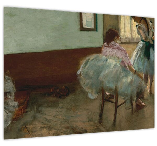 Tablou pe sticlă - Edgar Degas, The Dance Lesson, reproducere (70x50 cm)