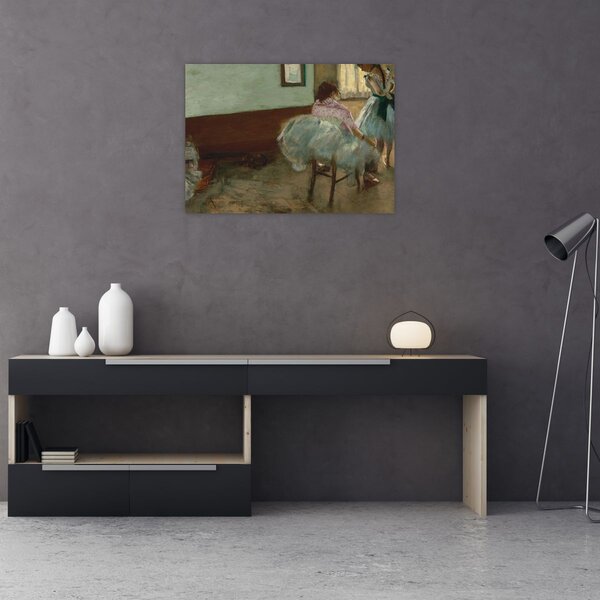 Tablou pe sticlă - Edgar Degas, The Dance Lesson, reproducere (70x50 cm)