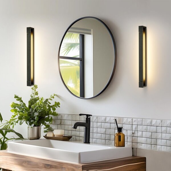 Brilagi-LED Iluminare pentru oglindă de baie AQUA LINE LED/18W/230V 60 cm IP44 negru