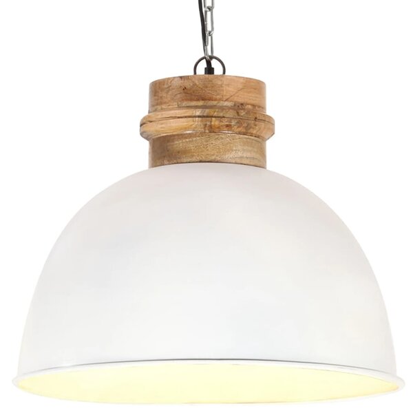 Lampă suspendată industrială, alb, 50 cm, mango, E27, rotund