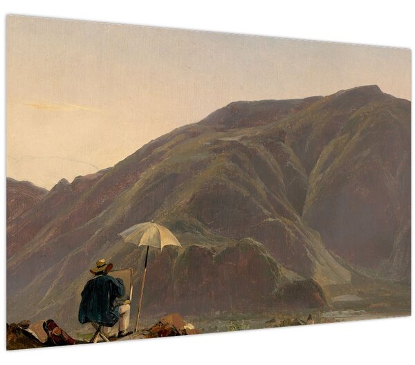 Tablou - Jules Coignet, View of Bozen with a Painter, reproducere (90x60 cm)