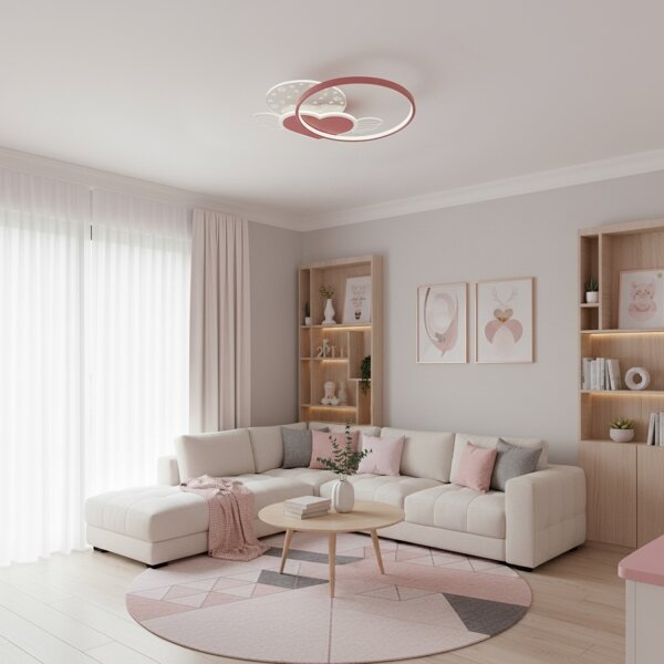 Brilagi - Plafonieră LED pentru copii LOVE, 48W, 230V, 3000/4500/6000K, roz