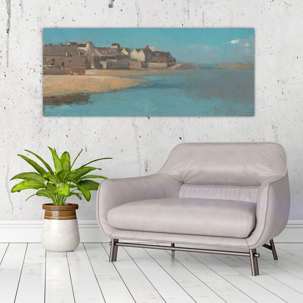 Tablou - Odilon Redon, Village by the Sea in Brittany, reproducere (120x50 cm)
