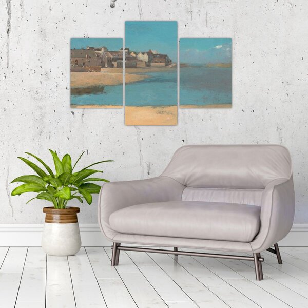 Tablou - Odilon Redon, Village by the Sea in Brittany, reproducere (90x60 cm)