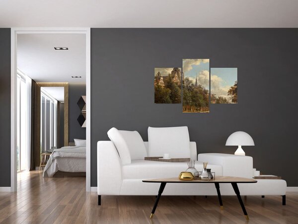 Tablou - Jan van der Heyden, View Down a Dutch Canal, reproducere (90x60 cm)