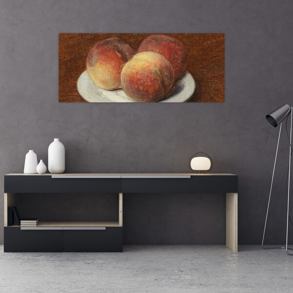 Tablou - Henri Fantin-Latour, Three Peaches on a Plate, reproducere (120x50 cm)