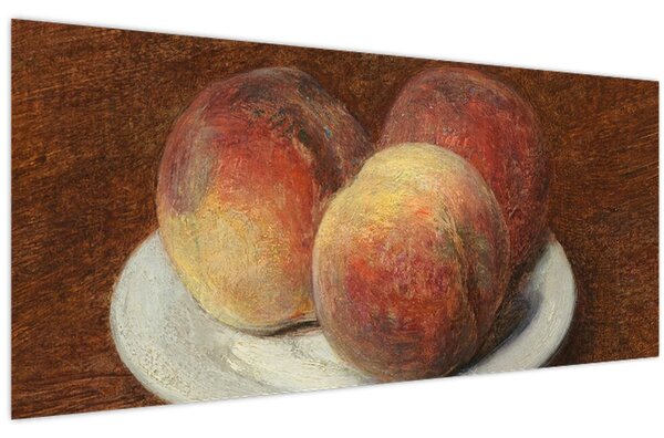 Tablou - Henri Fantin-Latour, Three Peaches on a Plate, reproducere (120x50 cm)