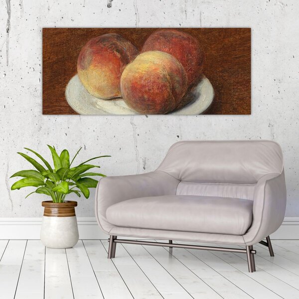 Tablou - Henri Fantin-Latour, Three Peaches on a Plate, reproducere (120x50 cm)