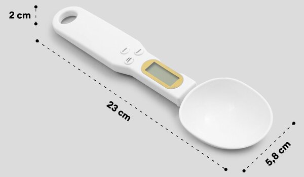 Sinsay - Lingură digitală de măsurare cu cântar - alb