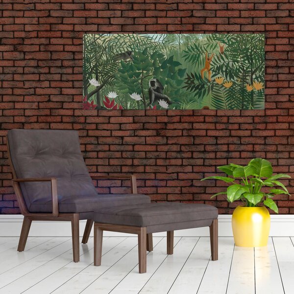 Tablou - Henri Rousseau, Tropical Forest with Monkeys, reproducere (120x50 cm)