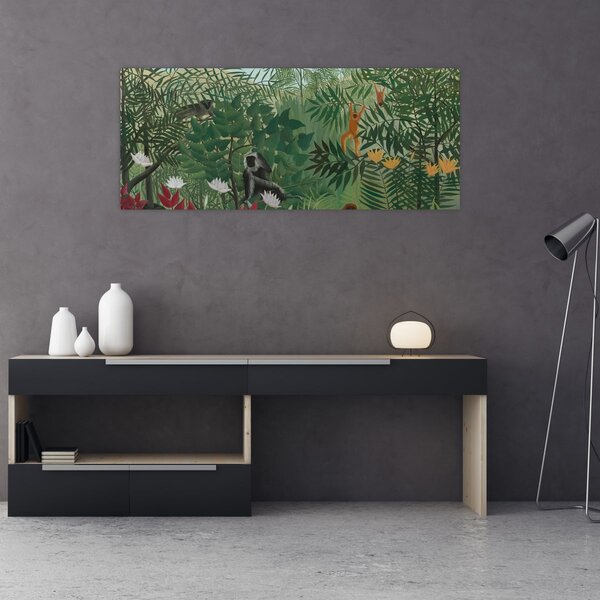 Tablou - Henri Rousseau, Tropical Forest with Monkeys, reproducere (120x50 cm)