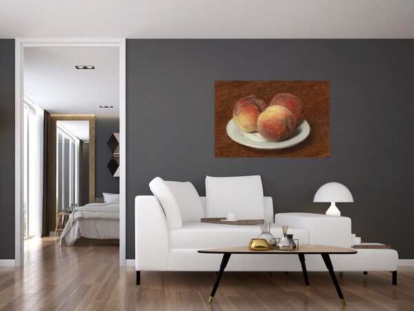 Tablou - Henri Fantin-Latour, Three Peaches on a Plate, reproducere (90x60 cm)