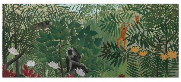 Tablou - Henri Rousseau, Tropical Forest with Monkeys, reproducere (120x50 cm)