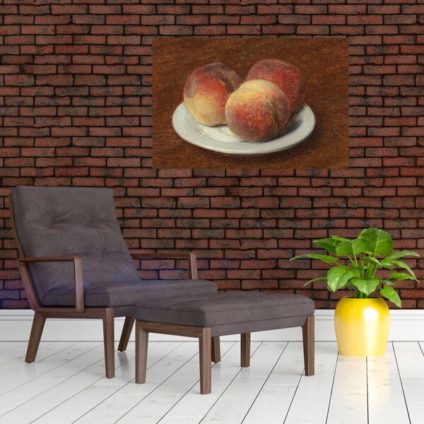 Tablou - Henri Fantin-Latour, Three Peaches on a Plate, reproducere (90x60 cm)