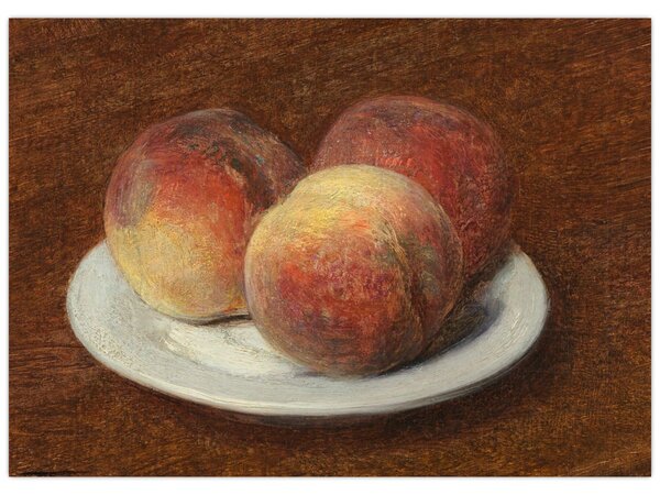 Tablou - Henri Fantin-Latour, Three Peaches on a Plate, reproducere (70x50 cm)