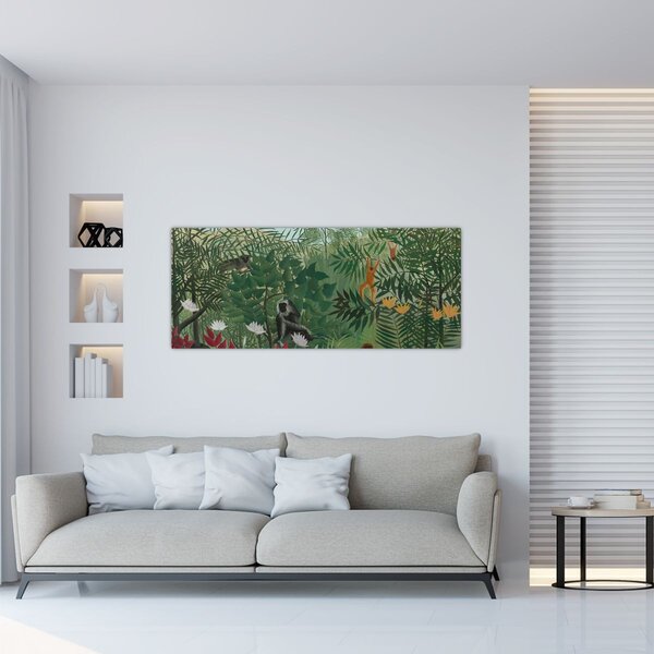 Tablou - Henri Rousseau, Tropical Forest with Monkeys, reproducere (120x50 cm)