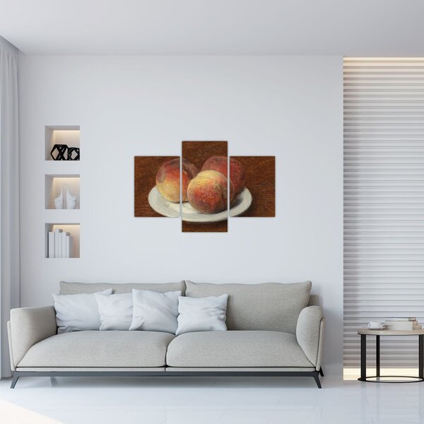 Tablou - Henri Fantin-Latour, Three Peaches on a Plate, reproducere (90x60 cm)