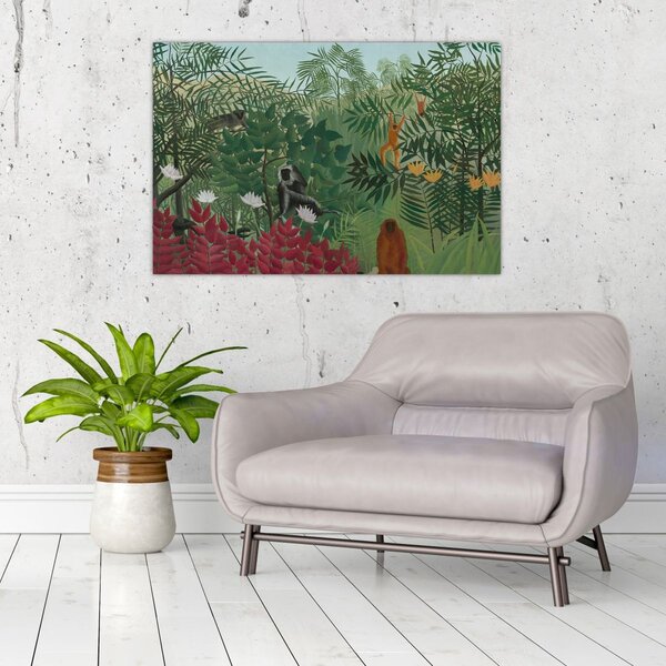 Tablou - Henri Rousseau, Tropical Forest with Monkeys, reproducere (90x60 cm)