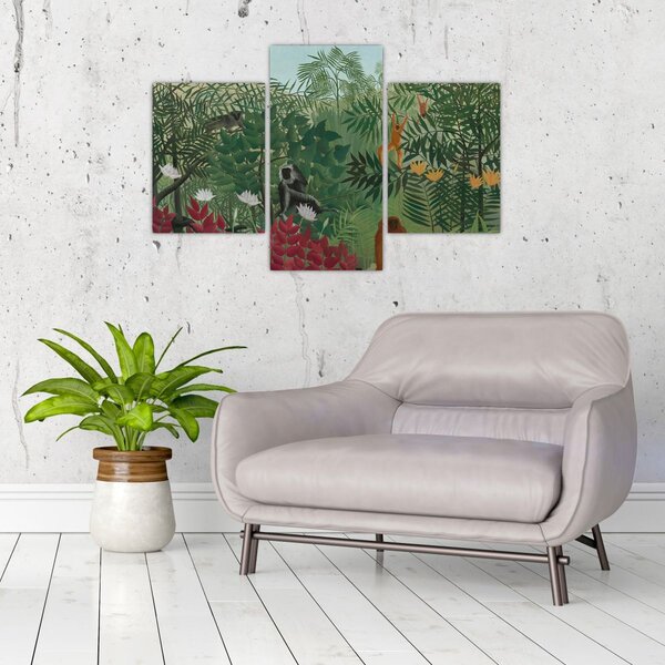 Tablou - Henri Rousseau, Tropical Forest with Monkeys, reproducere (90x60 cm)
