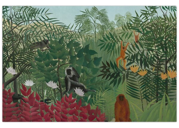 Tablou - Henri Rousseau, Tropical Forest with Monkeys, reproducere (90x60 cm)