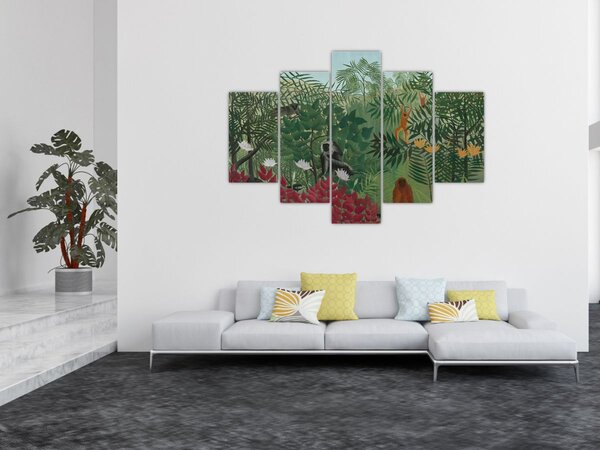 Tablou - Henri Rousseau, Tropical Forest with Monkeys, reproducere (150x105 cm)