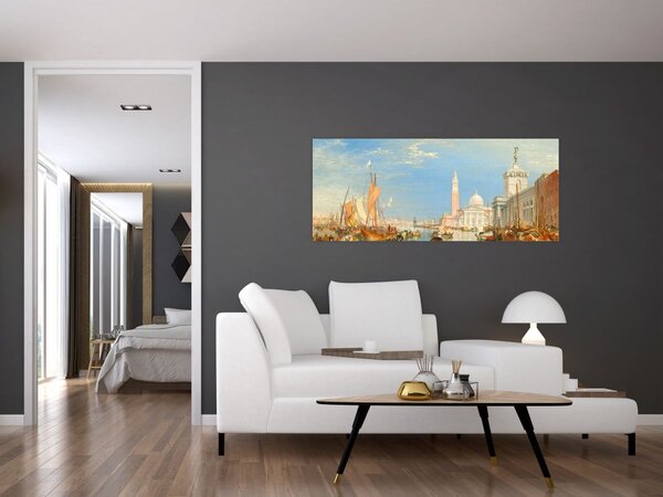Tablou - Joseph Mallord William Turner, Venice the Dogana and San Giorgio Maggiore, reproducere (120x50 cm)