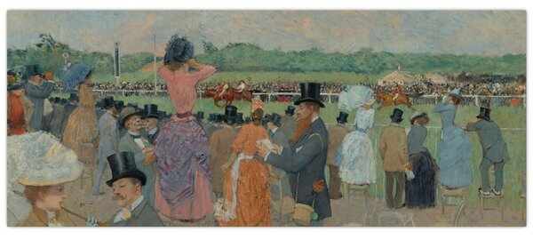 Tablou - Jean-Louis Forain, The Races at Longchamp, reproducere (120x50 cm)