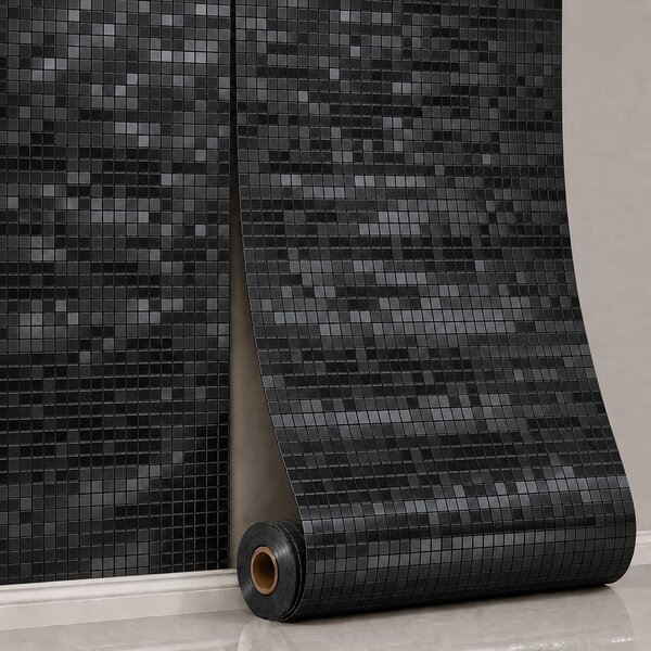 Panou perete autoadeziv Mini Cuburi – Negru 280x60x0.25 cm